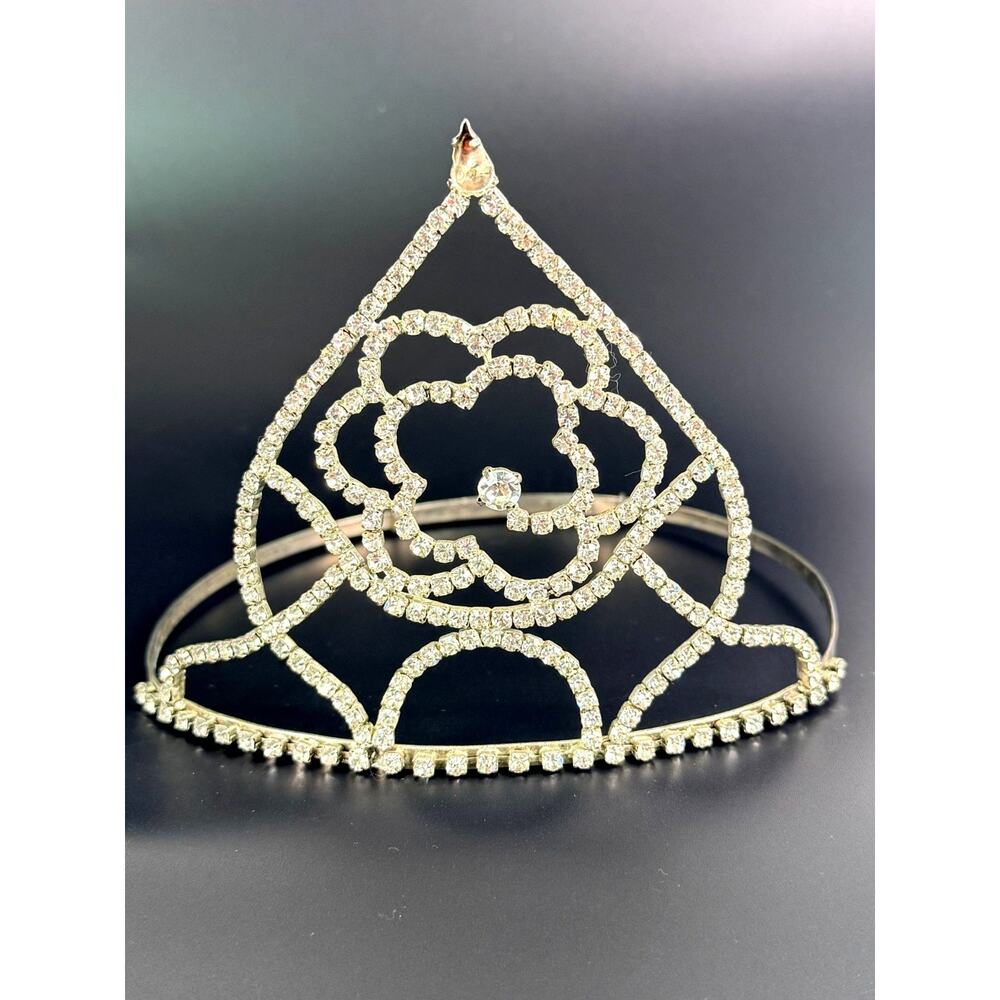 Vintage Mid Century Rhinestone Tiara‎ Crown Pageants Weddings Collectors
